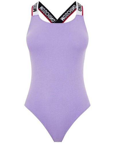 Moschino Underwear Tape Bodysuit - Purple