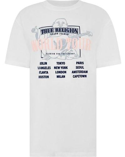 True Religion World Tour Boyfrien T-shirt - White