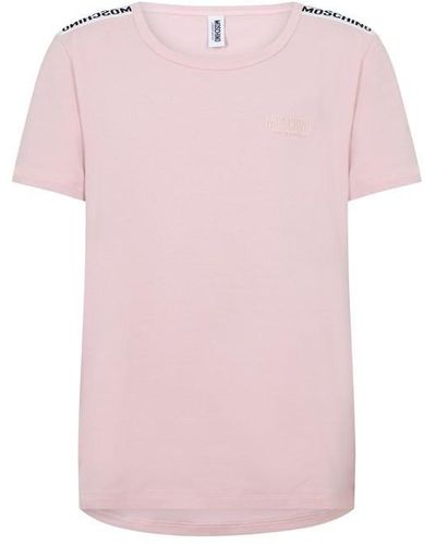 Moschino Taping T Shirt - Pink