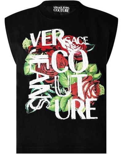 Versace Vjc Roses Logo T Ld33 - Black