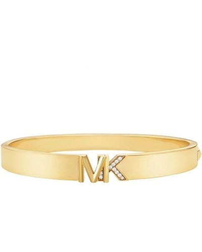 Michael Kors Ladies Gold Mk Logo Bangle Mkj7966710 - Natural