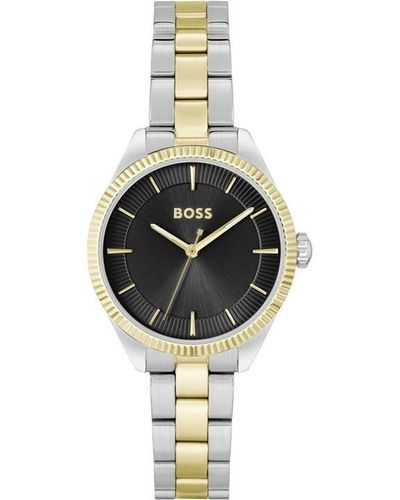 BOSS Ladies Sage Black Dial Bracelet Watch - Metallic