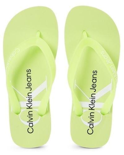 Calvin Klein Monogram Beach Sandals - Green