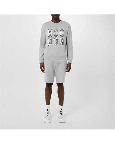 McQ Velvet Logo Sweatshirt - Grey