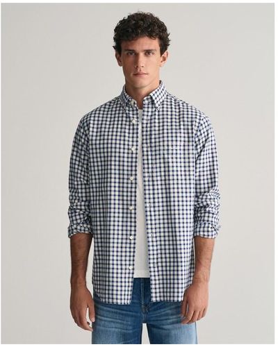 GANT Regular Fit Checked Archive Oxford Shirt - Blue