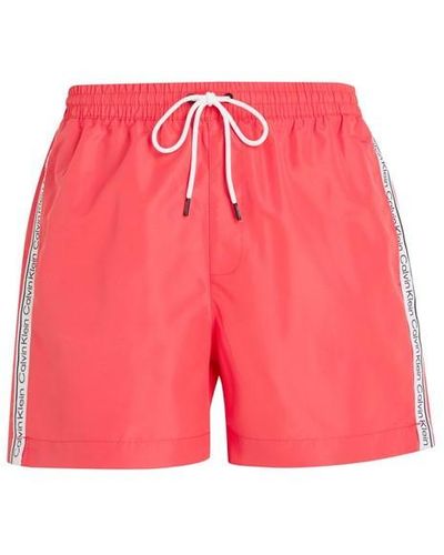 Calvin Klein Medium Tape Swim Shorts - Pink