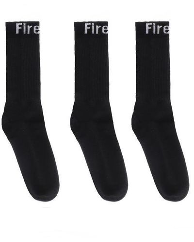 Firetrap Pack Crew Socks - Black