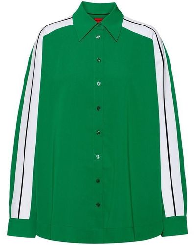HUGO Oversized Button Down Shirt - Green
