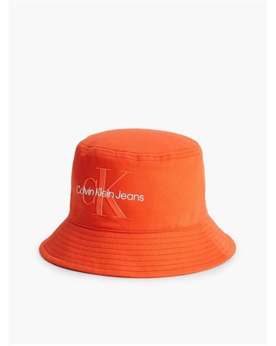 Calvin Klein Monogram Bucket Hat - Orange