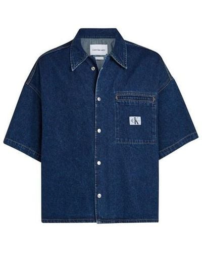 Calvin Klein Ckj Rlxd Ss Shirt Sn42 - Blue
