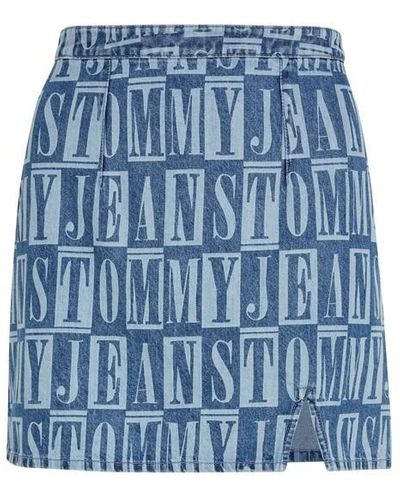 Tommy Hilfiger Out Print Denim Mini Skirt - Blue