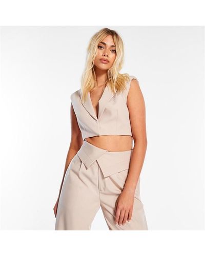 Missguided Co Ord Fold Over Waistband Trousers - Pink