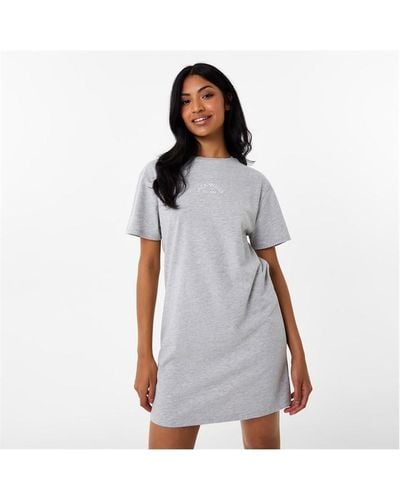 Jack Wills Logo T-shirt Dress - Grey