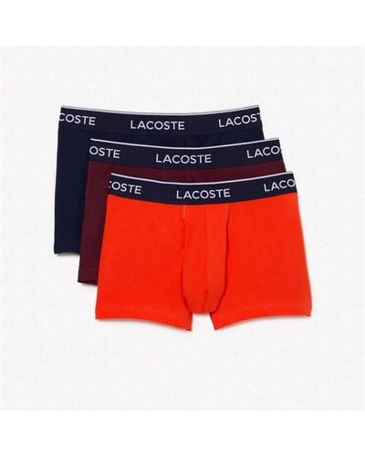 Lacoste 3 Pack Boxer Shorts - Red