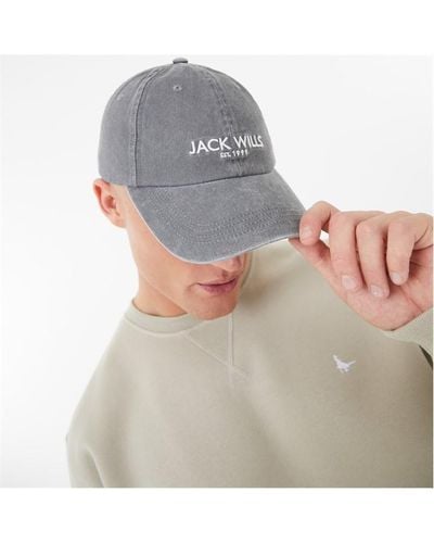 Jack Wills Minimal Graphic Cap - Grey