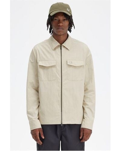 Fred Perry Fred Zip Overshirt - Natural