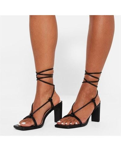 I Saw It First Knot Detail Mid Heel Sandals - Brown