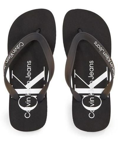 Calvin Klein Monogram Beach Sandals - Black