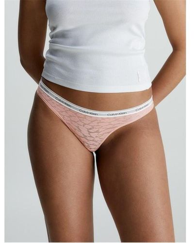 Calvin Klein Lace Brazilian Thong - Pink