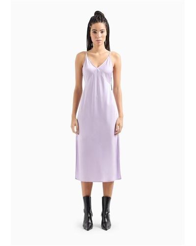 Armani Exchange Ax Slip Dress Ld42 - Purple