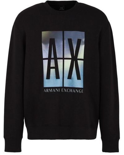 Armani Exchange Logo Crew Sweatshirt - Black