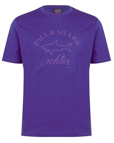 Paul & Shark Tonal Printed T Shirt - Purple