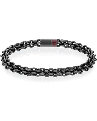 Tommy Hilfiger Black Ip Chain Bracelet - Metallic