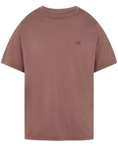 C.P. Company Short Sleeve Basic Logo T Shirt - Purple