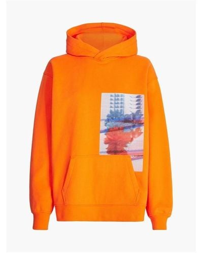 Calvin Klein Over Sized Embroidered Hoodie - Orange