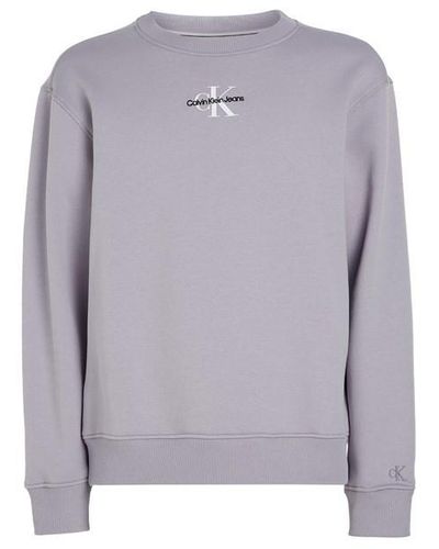 Calvin Klein Monologo Crew Sweatshirt - Grey