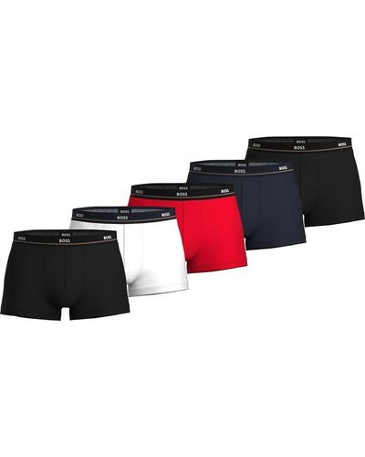 BOSS 5 Pack Boxer Shorts - Red
