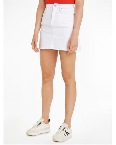 Calvin Klein Denim Skirt - White