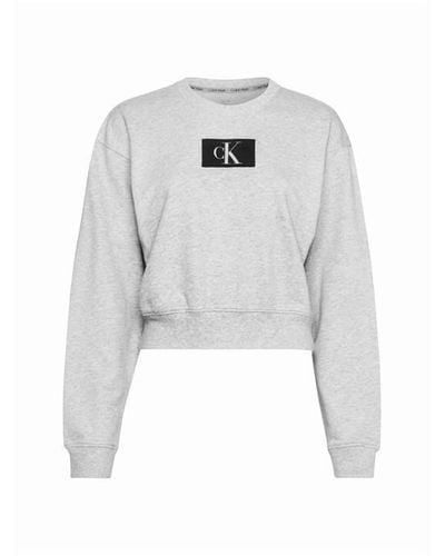 Calvin Klein Long Sleeve Lounge Sweatshirt - Grey