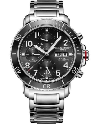 Emile Chouriet Challenger Deep Chrono Watch 22.1169.g.6.aw.59.6 - Metallic