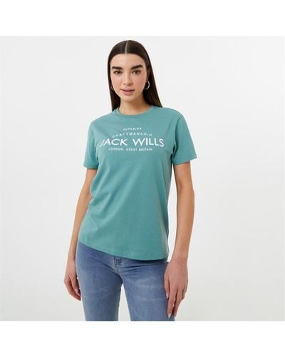 Jack Wills Forstal Boyfriend Logo T-shirt - Blue