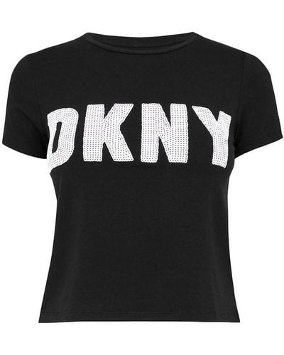 DKNY Sequin T Shirt - Black