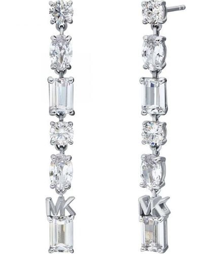 Michael Kors Ladies Sterling Silver Earrings - White