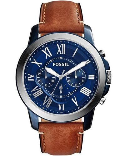 Fossil Grant Chronograph Brown Watch Fs5151 - Blue