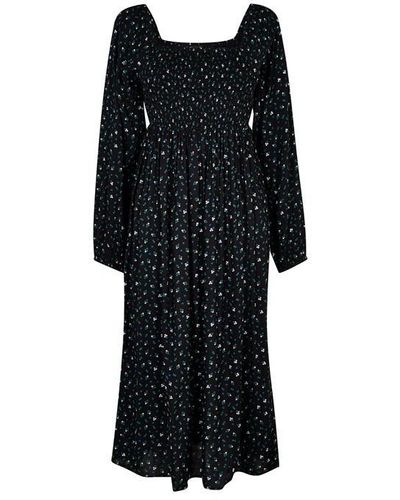 I Saw It First Printed Tiered Shirred Mini Dress - Black