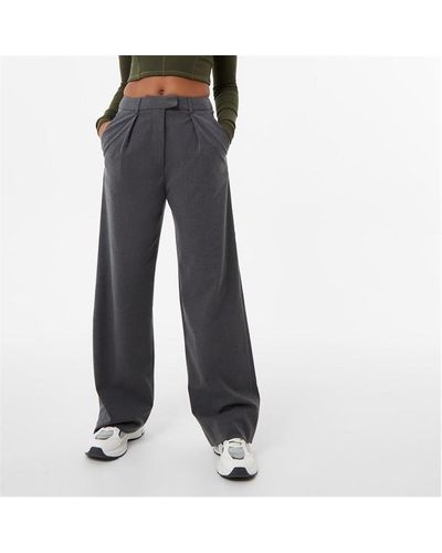Jack Wills Wide Leg Tailored Trousers - Grey