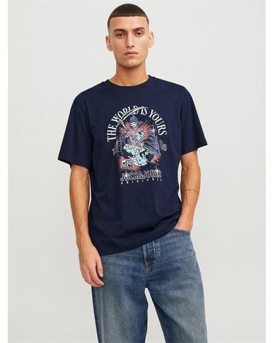 Jack & Jones Heavens Short Sleeve T-shirt - Blue