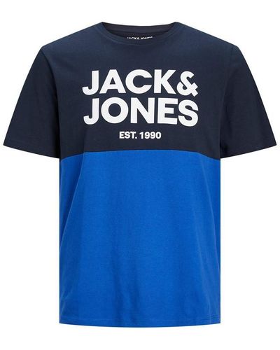 Jack & Jones Short Sleeve Crew Neck Logo T-shirt - Blue