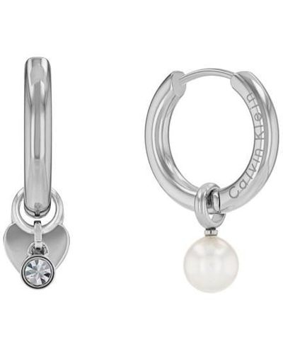 Calvin Klein Ladies Silver Earrings Set 35700001 - White