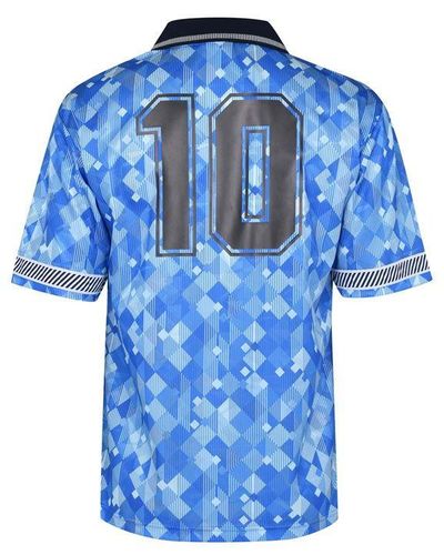 Score Draw England 1990 Third Shirt With Printing - Blue