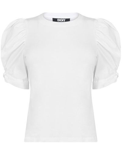 DKNY Puff Sleeve Top - White