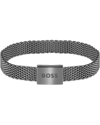 BOSS Gents Jewellery Mesh Essentials Bracelet - Metallic