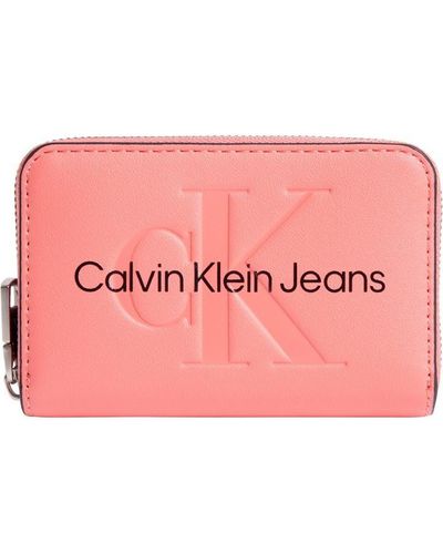 Calvin Klein Sculpted Zip Around Purse - Pink