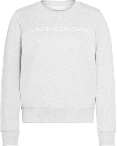 Calvin Klein Institute Logo Sweatshirt - White