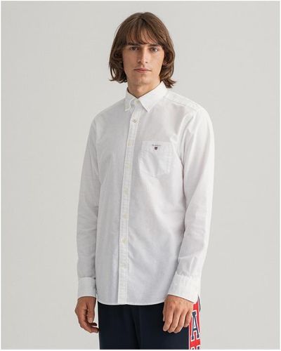 GANT Long Sleeve Oxford Shirt - Grey