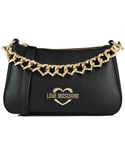 Love Moschino Heart Chain Shoulder Bag - Black